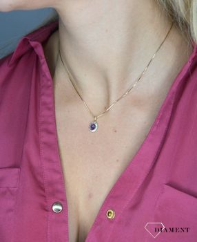 Złota zawieszka 585 DIAMENT ametyst, diamenty 60027177 HSI. Zawieszka DIAMENT złoto, ametyst i diamenty Arenart 60027177 wykonana ze złota próby 585. Zawieszka ze złota próby 585 z ametystem i diamentami (1).JPG